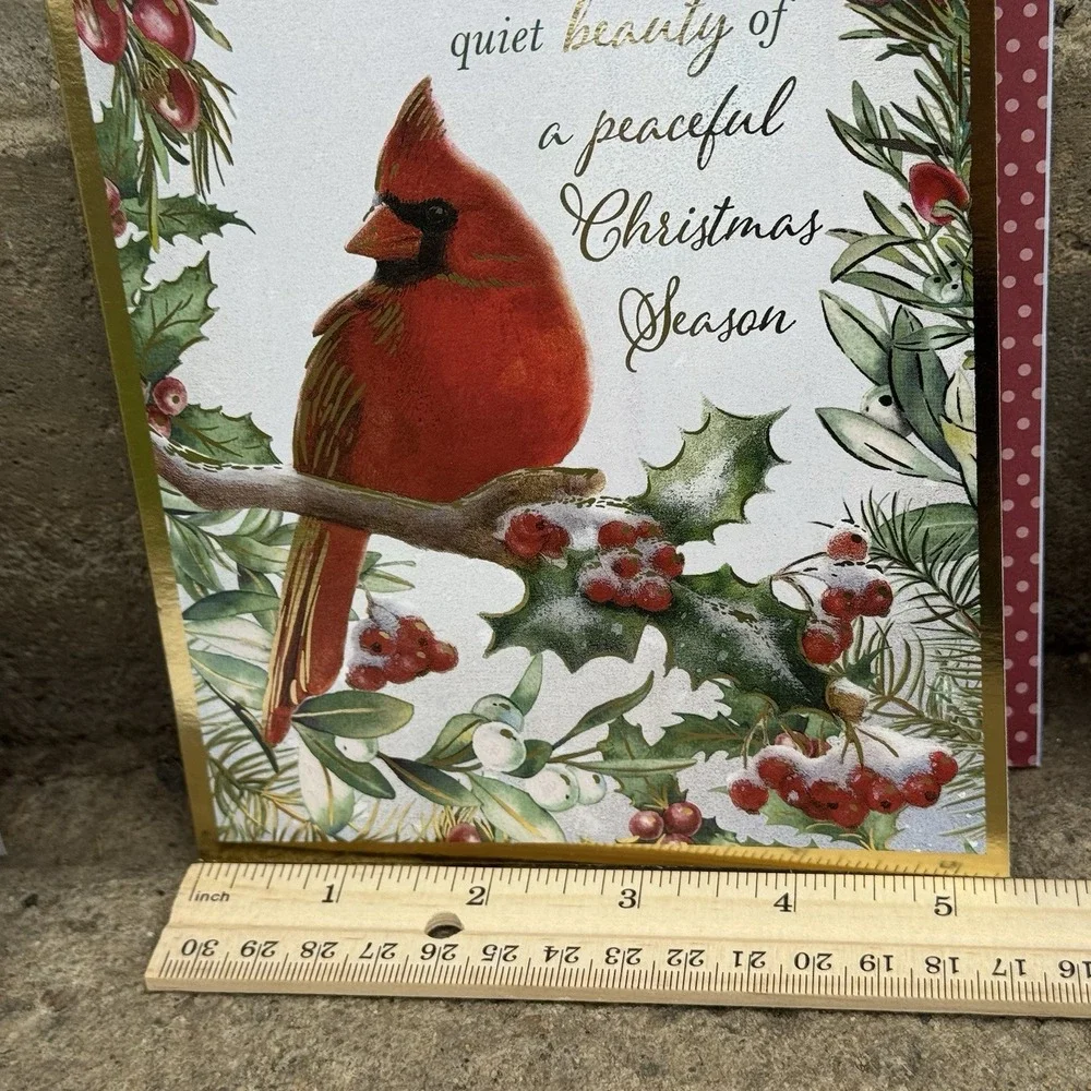 Set Of‎ 5 Christmas Collection Christmas Cards Shiny Holiday Supplies